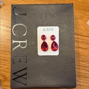 J. Crew Vibrant Brûlée Pink Teardrop Earrings